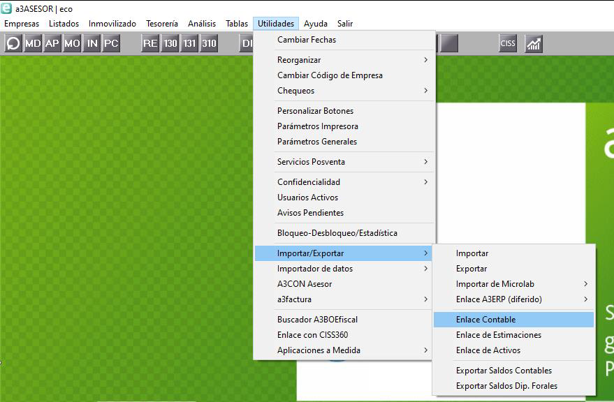 A3ECO & A3CON - Exportar usando SUENLACE