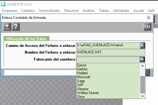 A3ECO & A3CON - Exportar usando SUENLACE