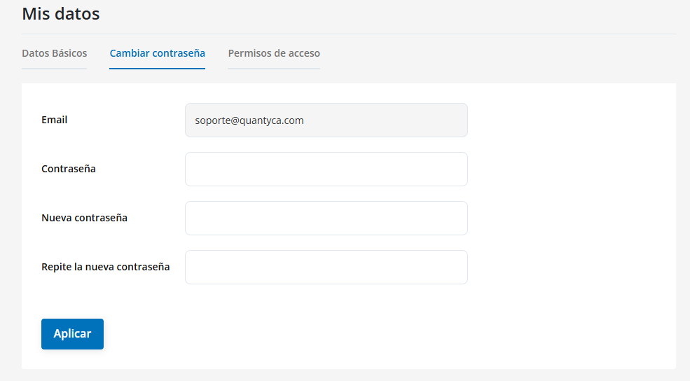Administración de la cuenta en Ubyquo