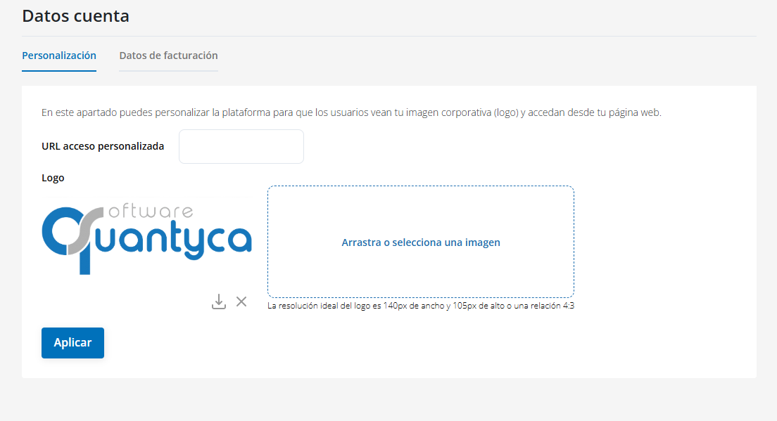 Administración de la cuenta en Ubyquo