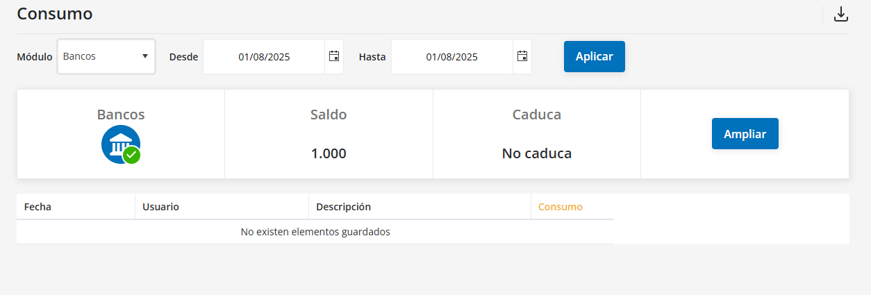 Administración de la cuenta en Ubyquo