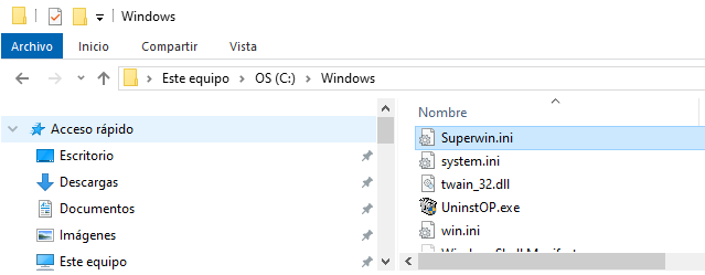 ALTAI - Copiar el archivo Superwin.ini