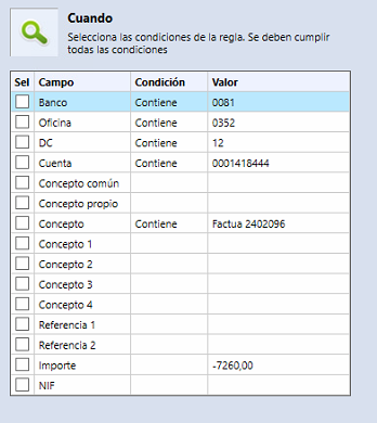 Módulo Bancos - Automatizar movimientos repetitivos mediante reglas en Ubyquo