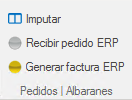 Botón Recibir pedido ERP/Generar factura ERP
