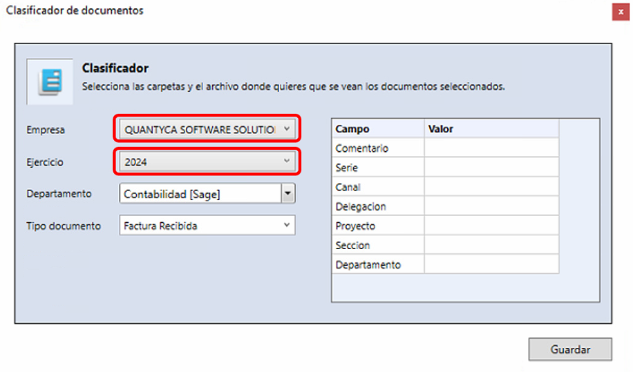 Módulo Documentos - Cambiar documentos de empresa o ejercicio en Ubyquo