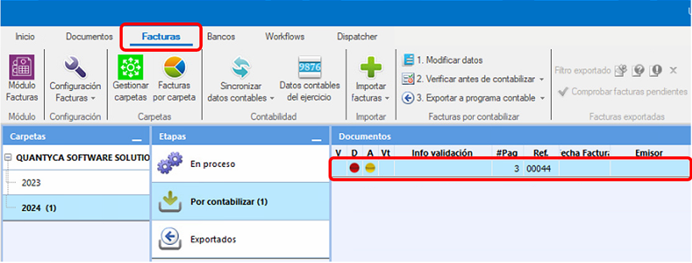 Módulo Facturas - Cambiar facturas de empresa o ejercicio en Ubyquo