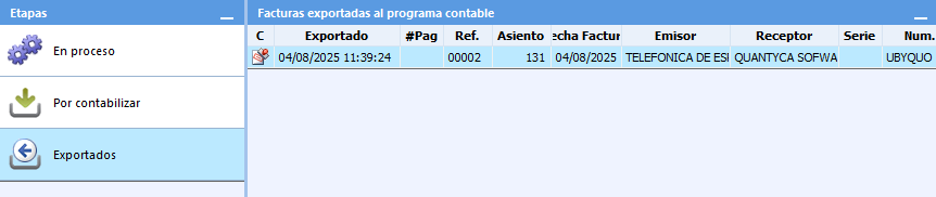 Módulo Facturas - Volver a contabilizar una factura ya exportada al ERP (Programa contable)