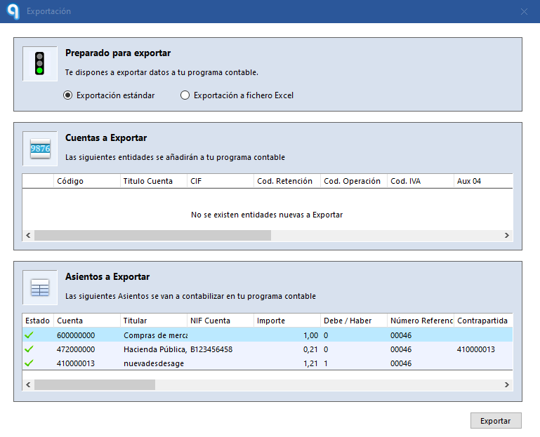 CONTASOL - Exportación directa de Ubyquo