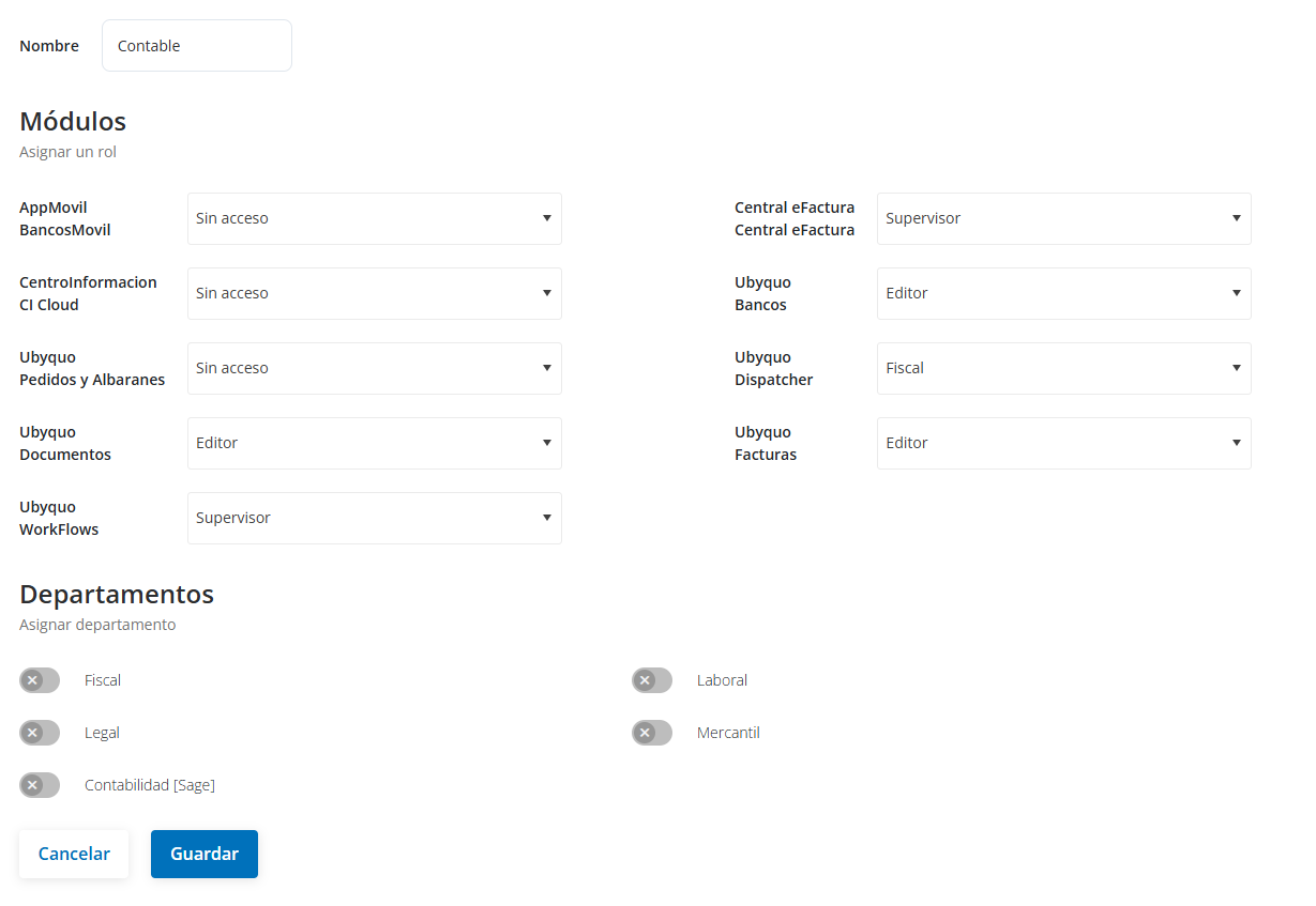 Crear usuarios y configurar reglas de permisos en Ubyquo