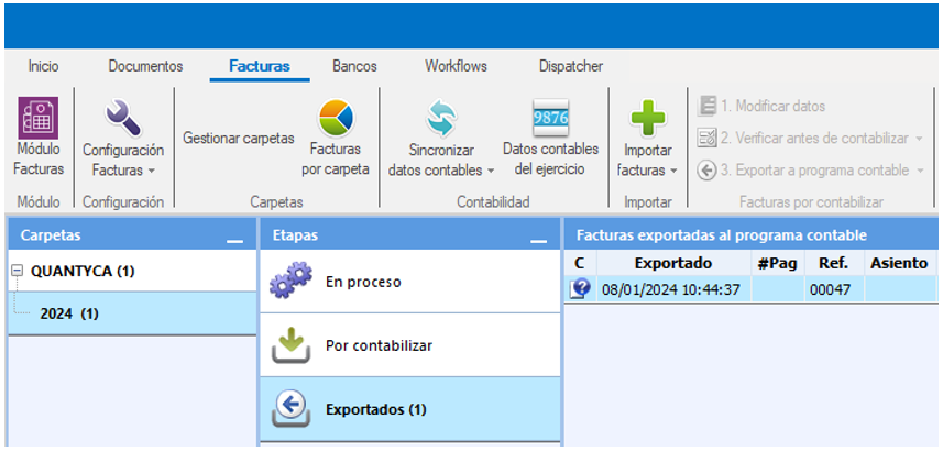 GRUPO CASTILLA - Exportation de factures depuis Ubyquo via Excel