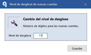 Número de dígitos y nivel de desglose del plan contable en Ubyquo