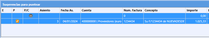 Módulo Bancos - Puntear un movimiento que paga varias facturas en Ubyquo