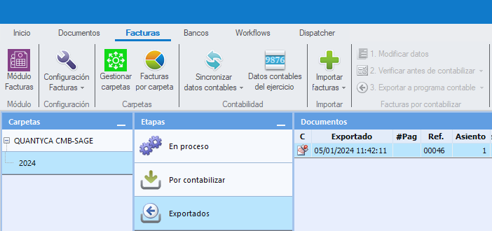 SAGE - Exportar facturas desde Ubyquo usando el Gestor de importaciones