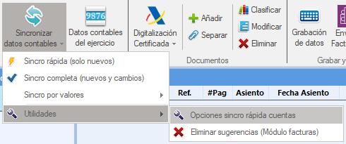 Sincronizar datos contables en Ubyquo