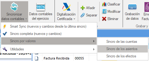 Sincronizar datos contables en Ubyquo