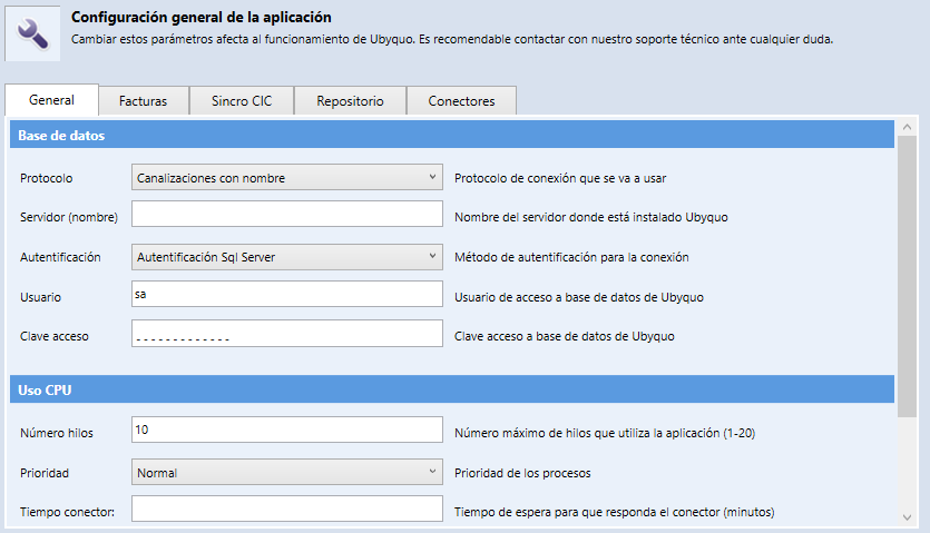 Utilidades y configuración de Ubyquo
