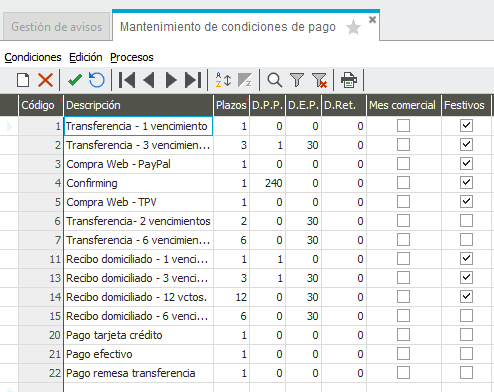 Módulo Facturas - Configuración de vencimientos de compras y ventas en Ubyquo